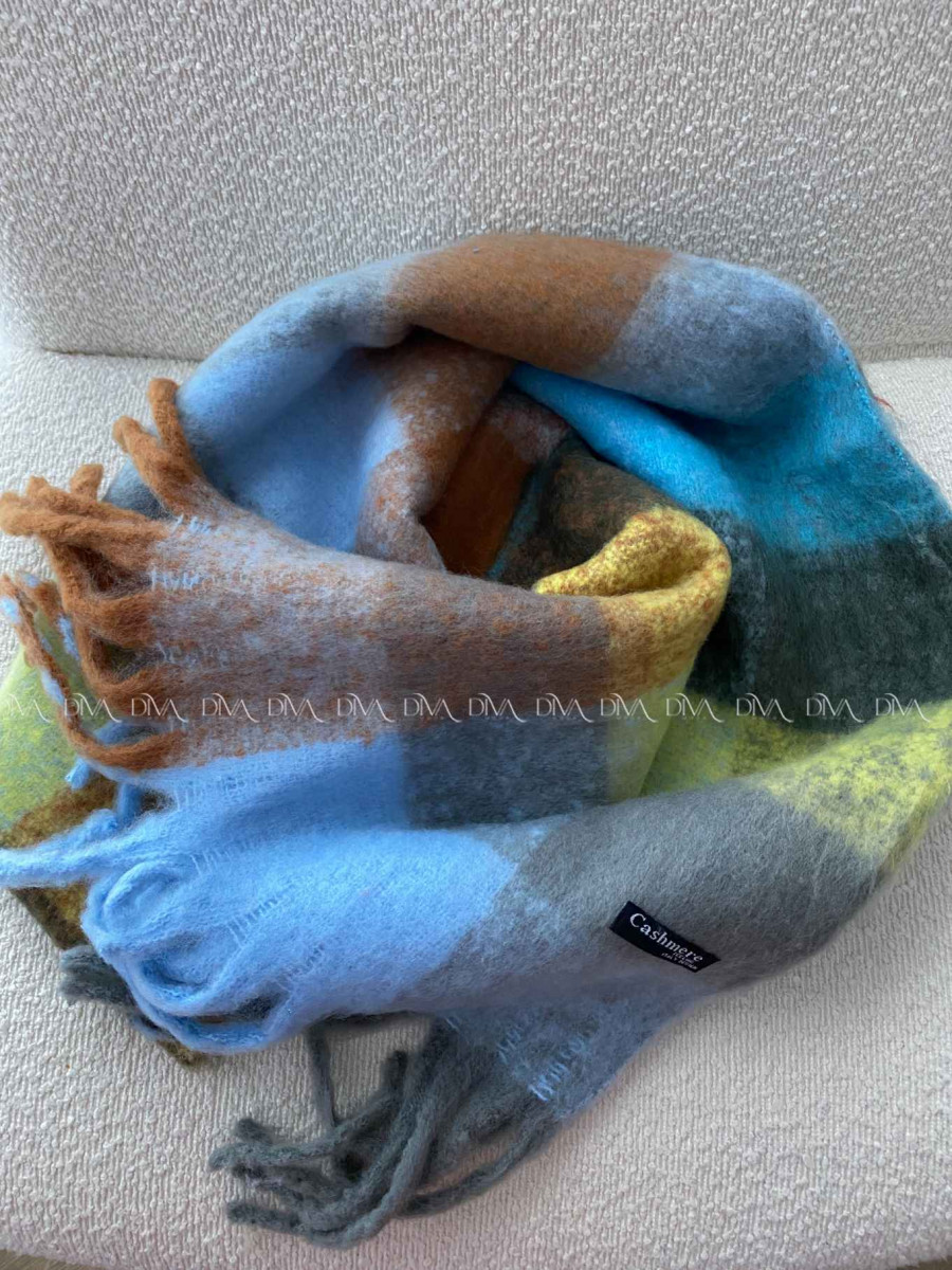 Maxi kockovaný kašmírový šál P 102