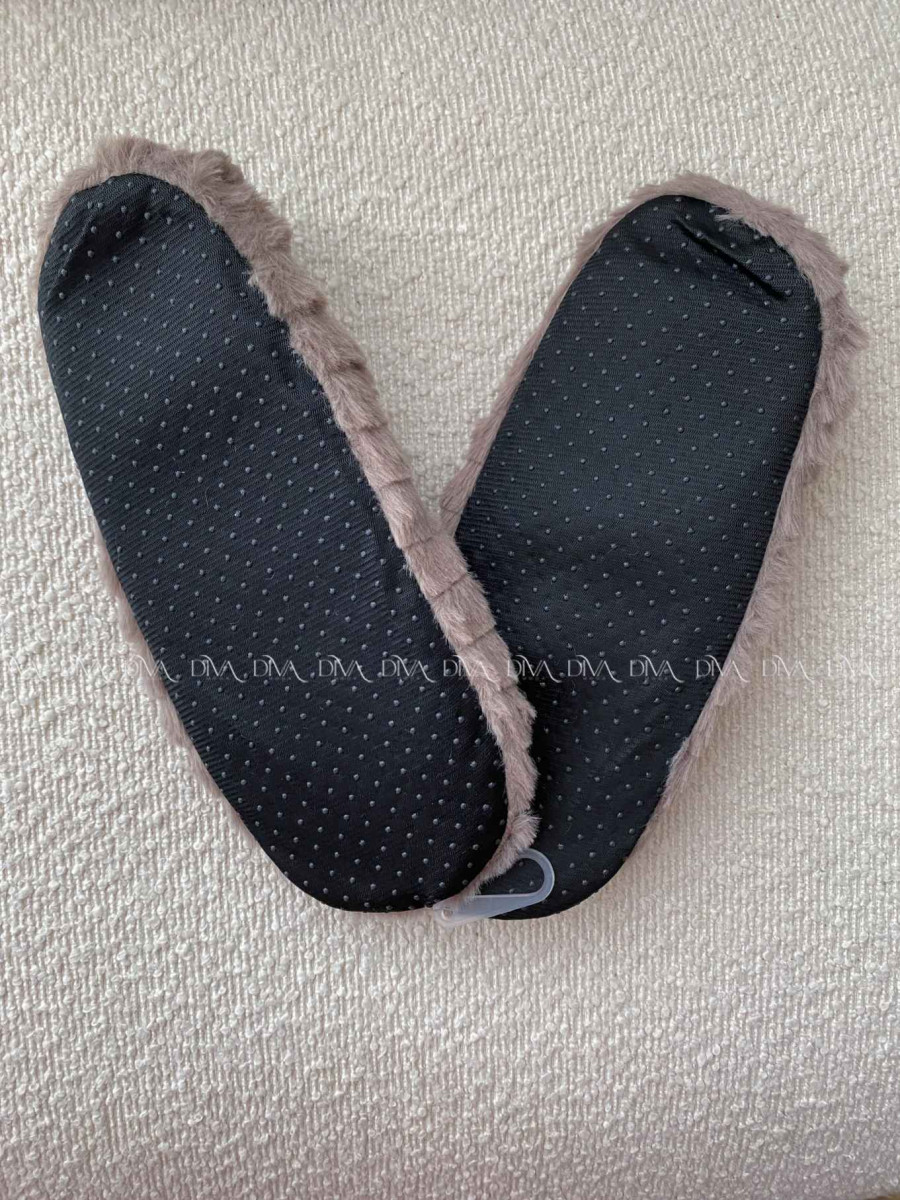 Kožušinové huňaté papučky hnedé