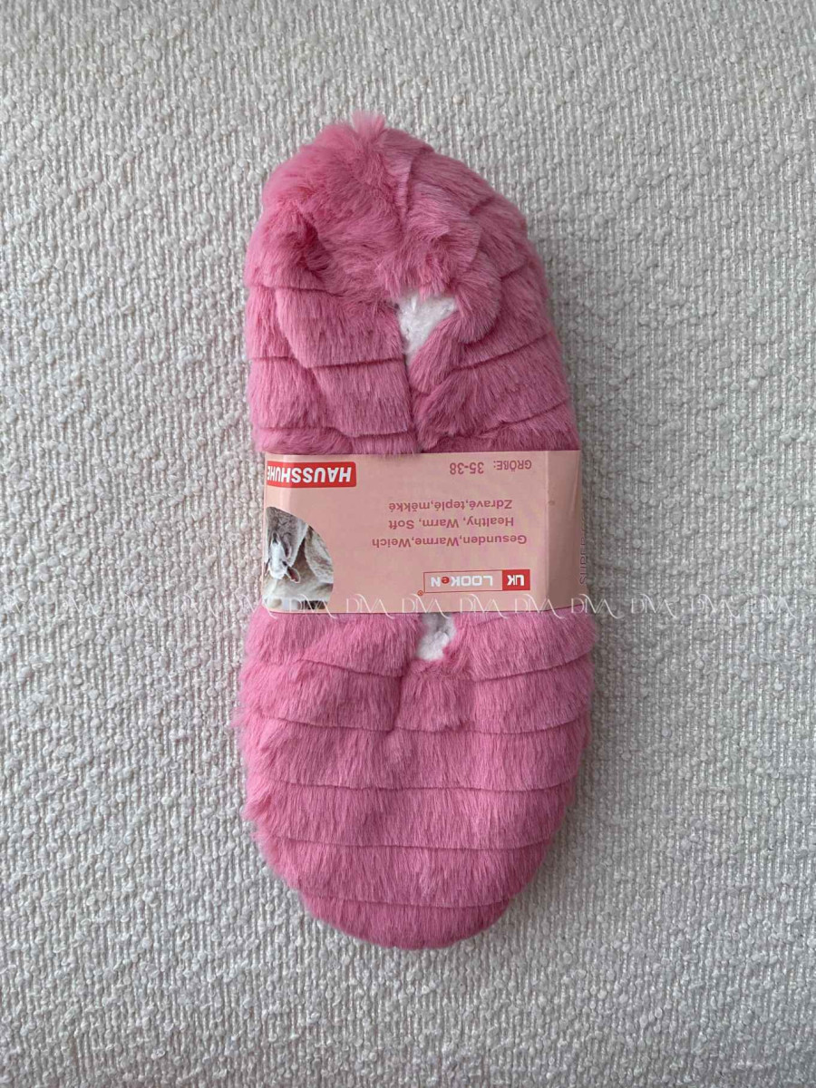 Kožušinové huňaté papučky ružové