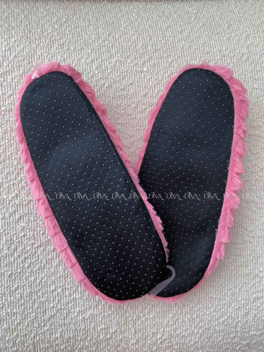 Kožušinové huňaté papučky ružové