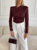 Krížené body s riasením burgundy A 75