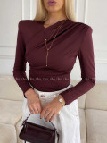 Krížené body s riasením burgundy A 75