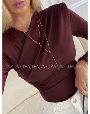 Krížené body s riasením burgundy A 75