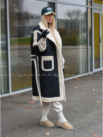 Aviator teddy kabát čierny A 202