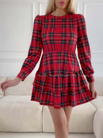 Karované šaty s volánovou sukňou Tamara P 60