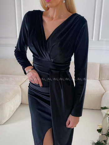 Zamatové elegantné šaty Linda čierne V 215