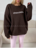 Oversize mikina chocolate čokoládová A 195