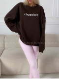 Oversize mikina chocolate čokoládová A 195