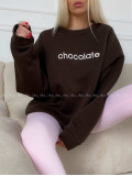 Oversize mikina chocolate čokoládová A 195