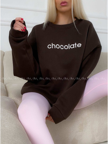 Oversize mikina chocolate čokoládová A 195