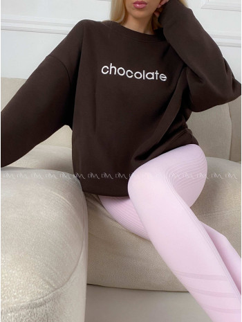 Oversize mikina chocolate čokoládová A 195