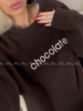 Oversize mikina chocolate čokoládová A 195