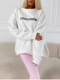 Oversize mikina chocolate biela A 195