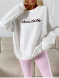 Oversize mikina chocolate biela A 195