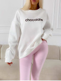 Oversize mikina chocolate biela A 195
