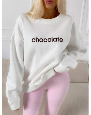 Oversize mikina chocolate biela A 195