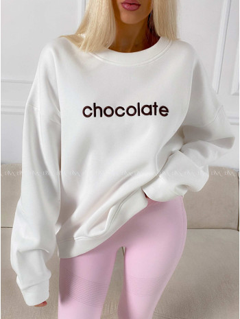 Oversize mikina chocolate biela A 195
