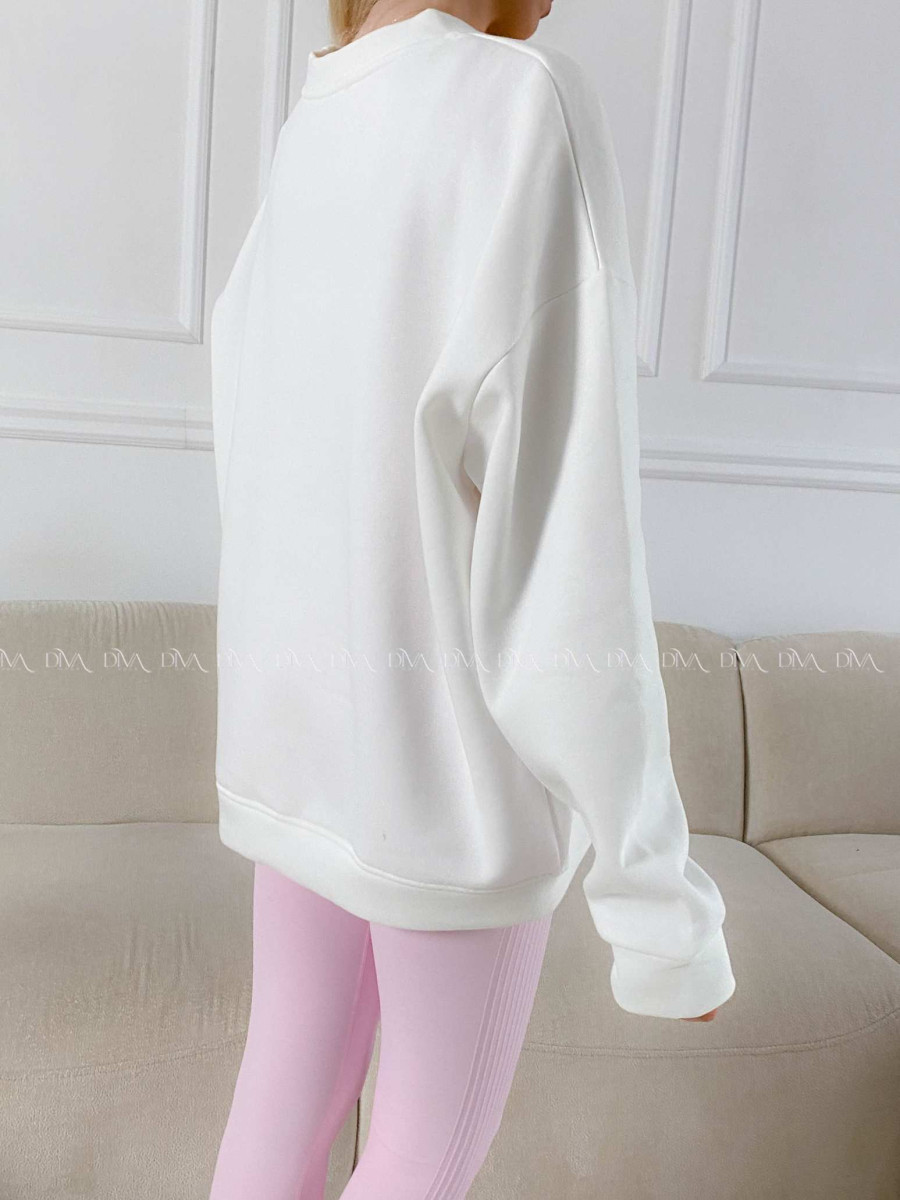 Oversize mikina chocolate biela A 195