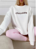 Oversize mikina chocolate biela A 195