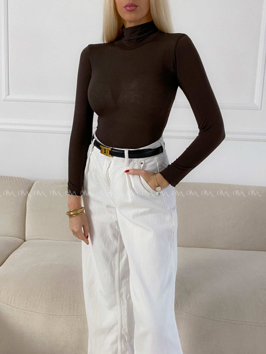 Tenký rolák s kašmírom čokoládový A 196