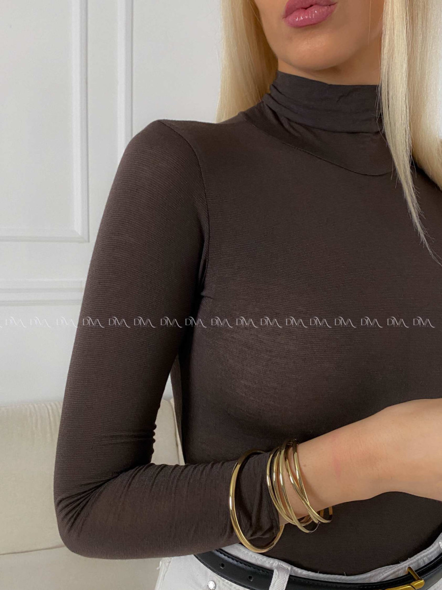 Tenký rolák s kašmírom čokoládový A 196