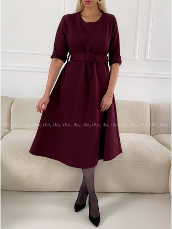 Teplé A- šaty s opaskom Mia burgundy A 200