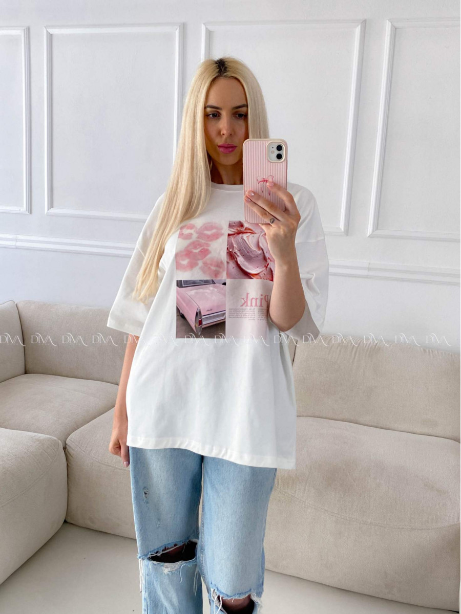 Oversize tričko pink passion B 16