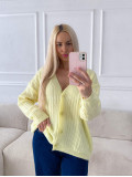 Oversize kardigan na gombíky žltý B 12
