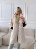 Prechodná oversize bunda s kapucňou maslová A 204