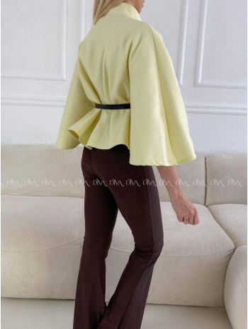 Prechodné pončo s opaskom žlté A 206