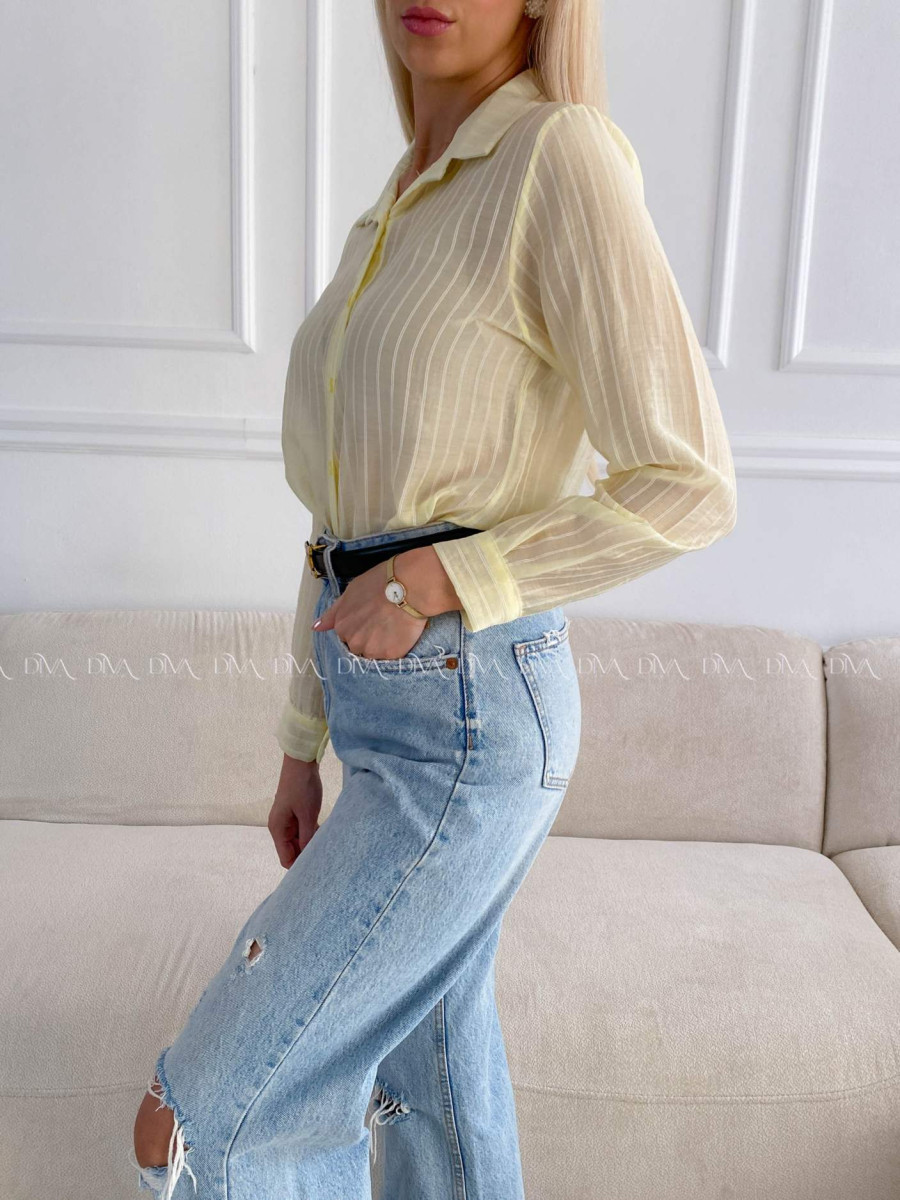 Ľahká pruhovaná blúzka žltá A 208