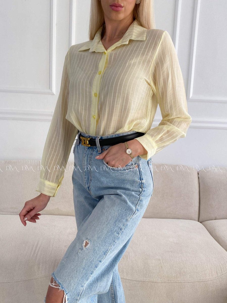 Ľahká pruhovaná blúzka žltá A 208