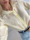 Ľahká pruhovaná blúzka žltá A 208