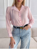 Ľahká pruhovaná blúzka ružová A 208