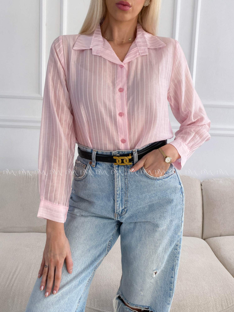 Ľahká pruhovaná blúzka ružová A 208