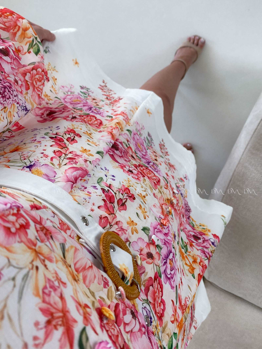 Krátke elegantné kvetované šaty Eli A 230