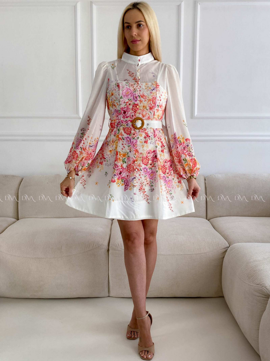 Krátke elegantné kvetované šaty Eli A 230