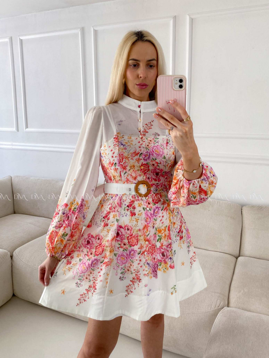 Krátke elegantné kvetované šaty Eli A 230