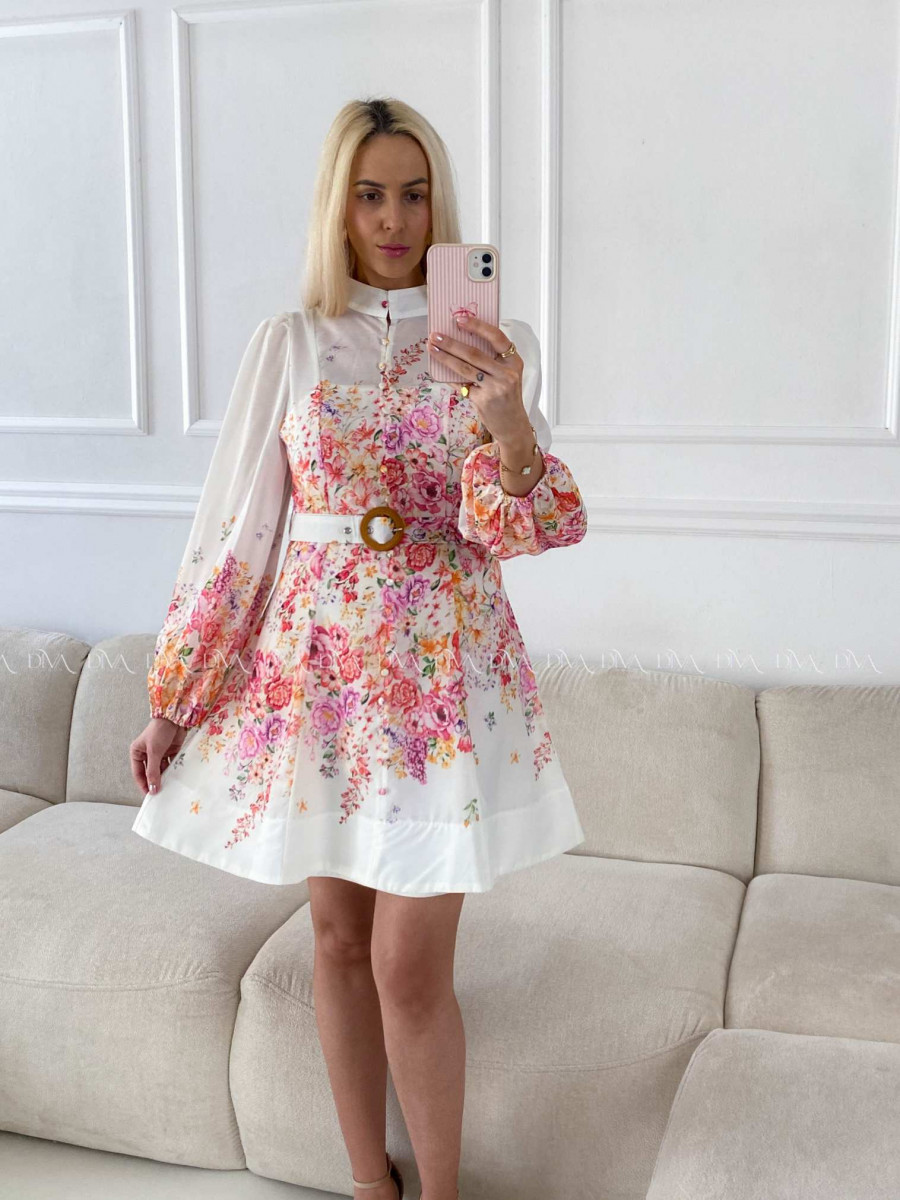 Krátke elegantné kvetované šaty Eli A 230