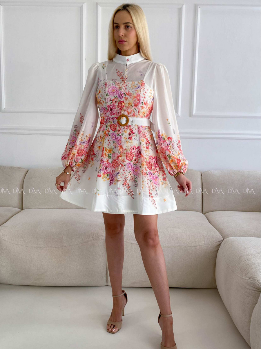 Krátke elegantné kvetované šaty Eli A 230