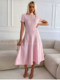Úpletové midi šaty A-čkové baby pink A 226
