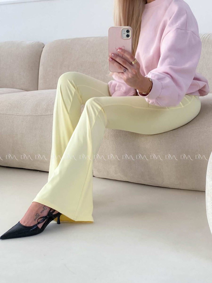 Zvonové push up legíny butter yellow A 86