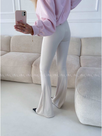 Zvonové push up legíny krémovo-béžové A 86