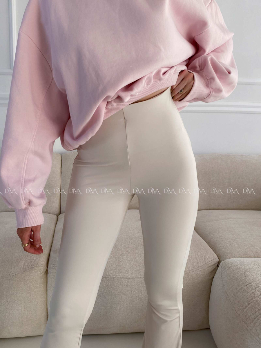 Zvonové push up legíny krémovo-béžové A 86