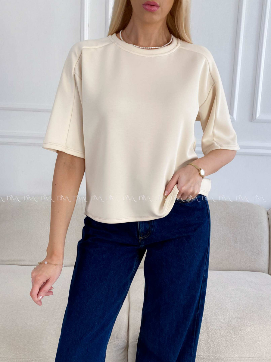 Hladké basic tričko Tally maslové A 235