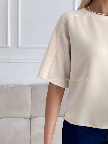 Hladké basic tričko Tally maslové A 235