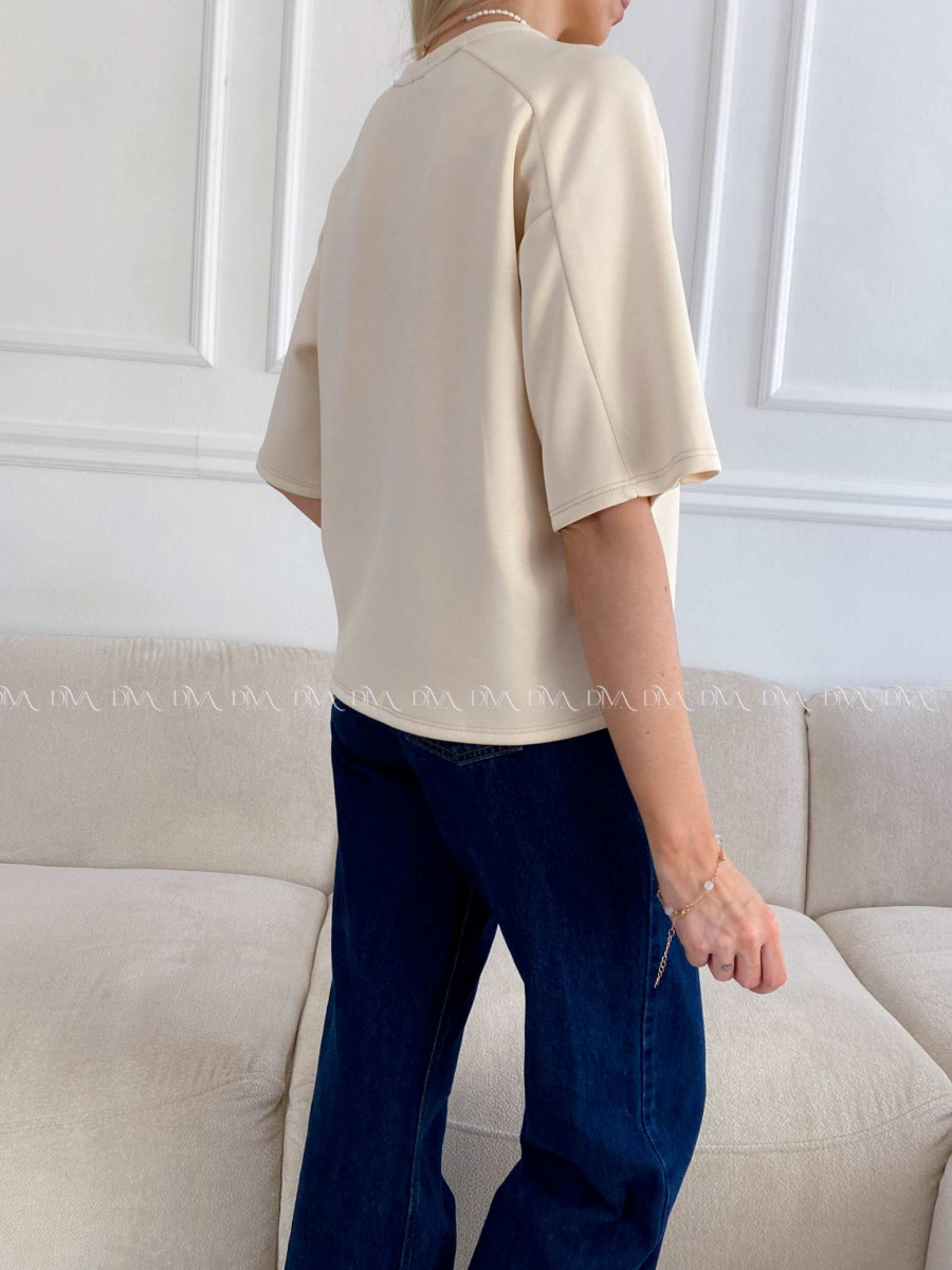 Hladké basic tričko Tally maslové A 235