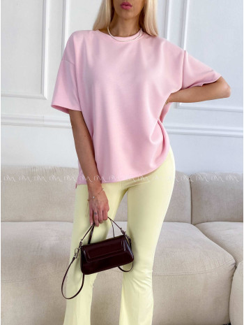 Hladké basic tričko Leon baby pink A 236