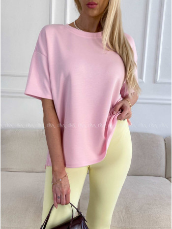 Hladké basic tričko Leon baby pink A 236