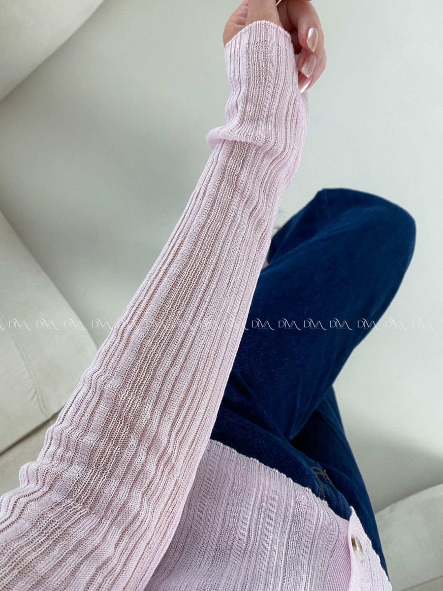 Tenký kardigan s tielkom baby pink AB 21